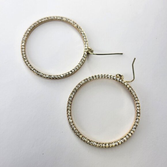 Gold Tone Round Earrings - Picture 2 of 5
